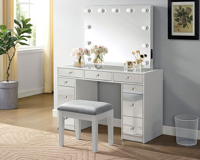 Margret Vanity Set - White/Gray
