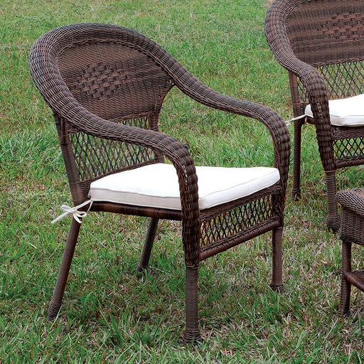 Barua Patio Chair - Off-White/Dark Brown