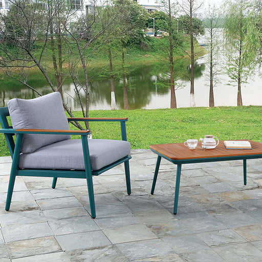 Marsha 3 Pc. Outdoor Set - Gray/Green/Oak