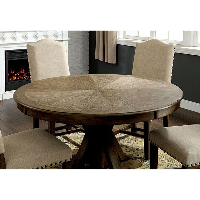 Julia Round Dining Table - Light Oak/Beige