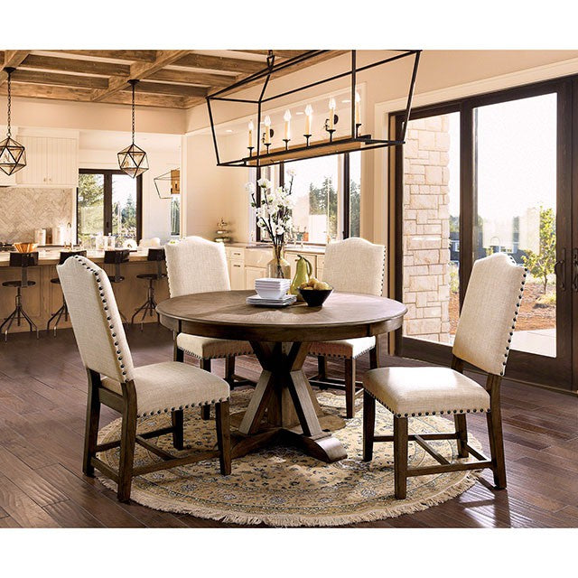 Julia Round Dining Table - Light Oak/Beige
