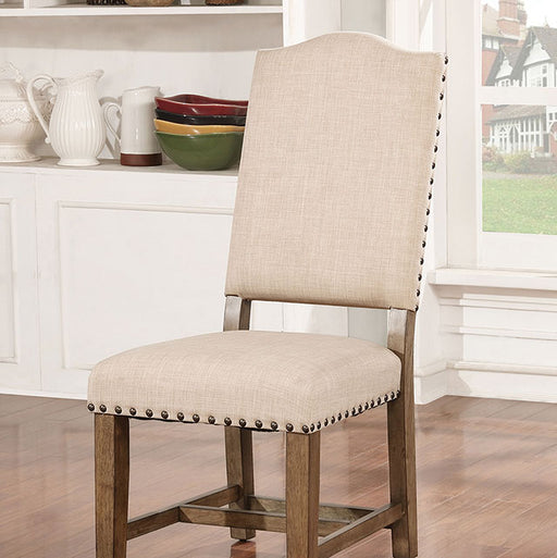 Julia Side Chair (Set of 2) - Light Oak/Beige