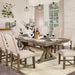 Julia 7 Pc Dining Table Set - Light Oak/Beige