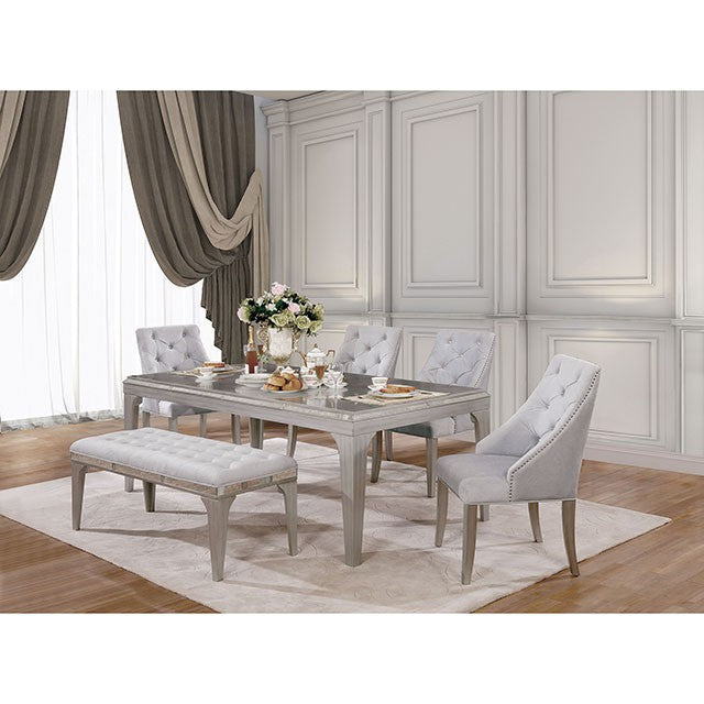 Diocles Dining Table - Silver/Gray