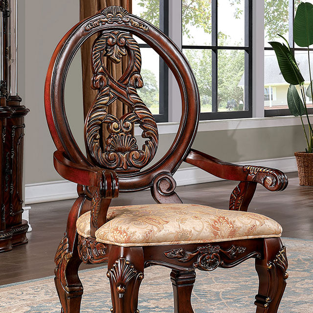 Normandy Arm Chair (Set of 2) - Brown Cherry/Tan