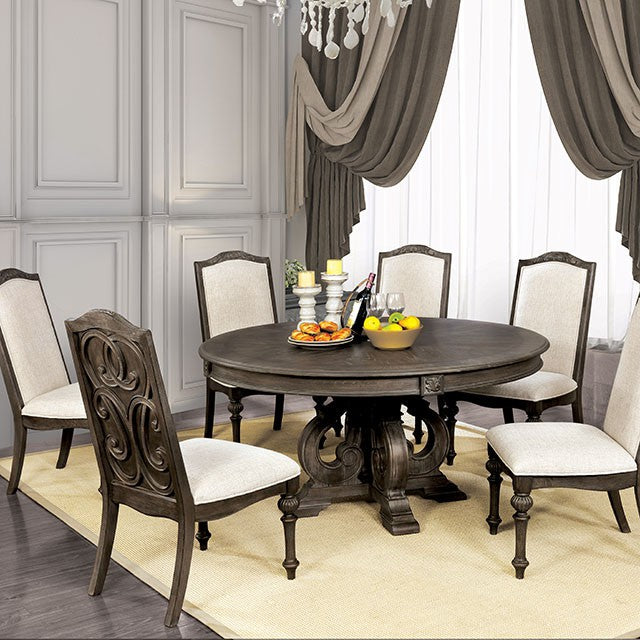 Arcadia Round Dining Table - Rustic Natural Tone/Ivory