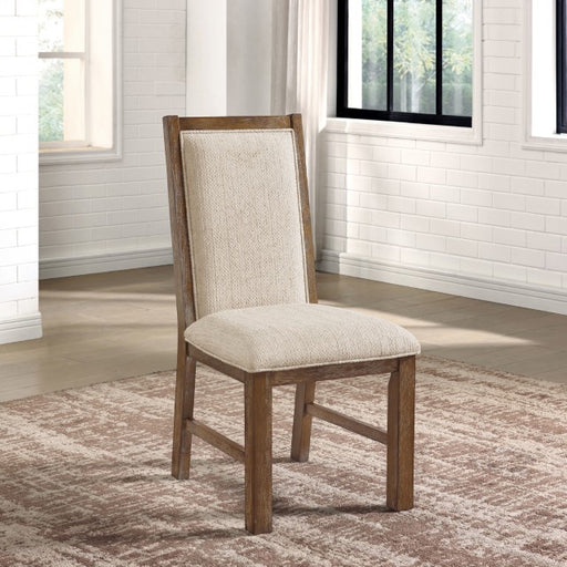 Monclova Side Chair - Rustic Oak/Beige