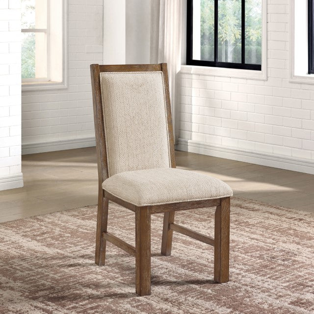 Monclova Side Chair - Rustic Oak/Beige