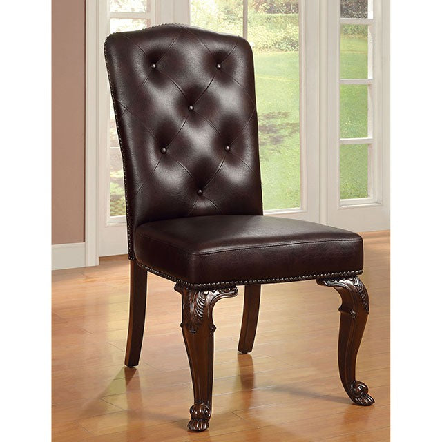 Bellagio 5 Pc Dining Table Set (Leatherette Chairs) - Brown Cherry