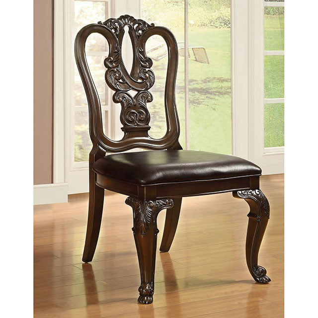 Bellagio 5 Pc Dining Table Set (Leatherette Chairs) - Brown Cherry