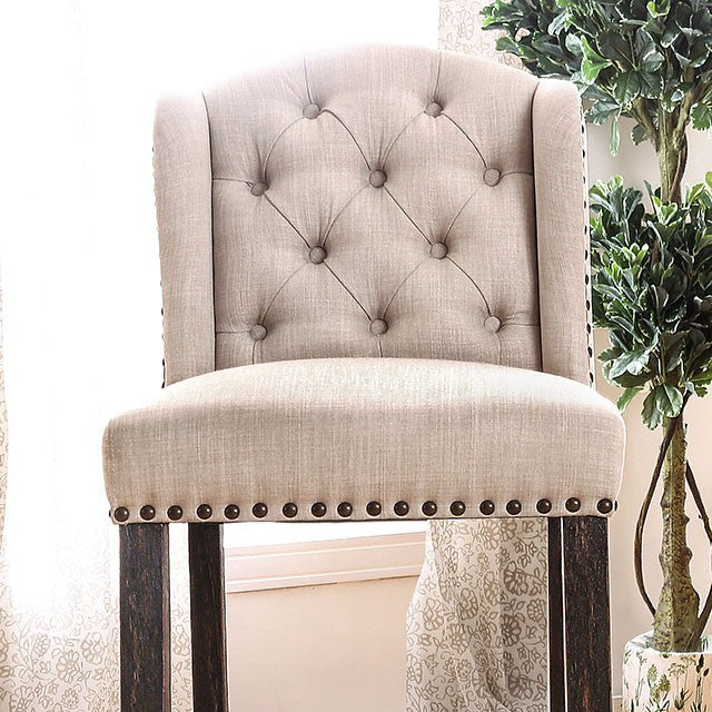 Sania Bar Chair (Set of 2) - Antique Black/Beige / Bar Chair (Set of 2) (CM3324BK-BCW-2PK)