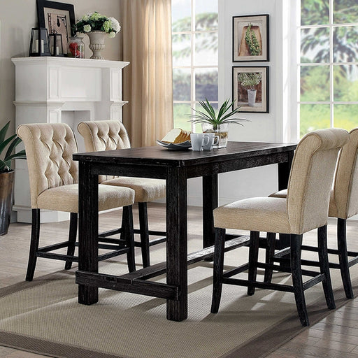 Sania 5 Pc Counter Ht Table Set - Antique Black / 5 Pc Counter Ht Table Set (CM3324BK-PT-3564-5PC)