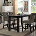 Sania 5 Pc Counter Ht Table Set - Antique Black / 5 Pc Counter Ht Table Set (CM3324BK-PT-3564GY-5)