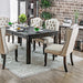 Sania 9 Pc Dining Table Set - Antique Black/Beige / 9 Pc Dining Table Set (CM3324BK-T-84-9PC)