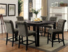 Sania 7 Pc Counter Ht Table Set - Antique Black