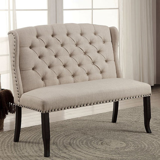 Sania Bench - Antique Black/Beige
