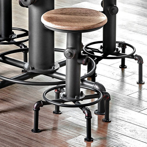 Foskey Counter Ht. Chair (Set of 2) - Antique Black/Natural Tone