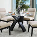 Jasmin 5 Pc Dining Table Set - Black/Beige