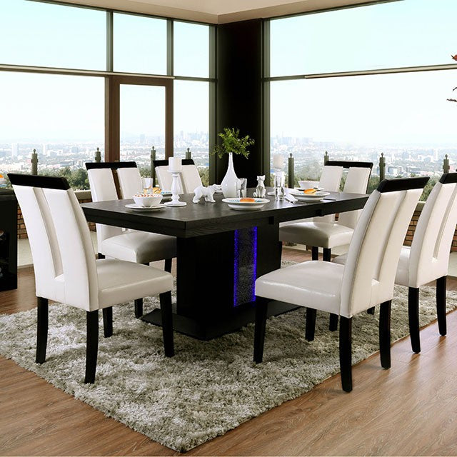 Evangeline 7 Pc Dining Table Set - Black/Beige