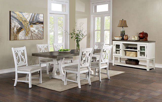 Auletta Server - Distressed White/Gray