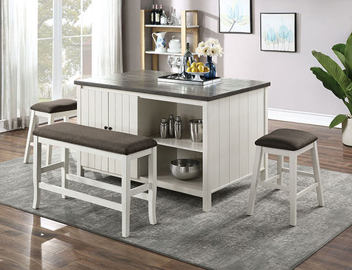 Heidelberg Counter Ht. Bench - Off-White/Dark Gray