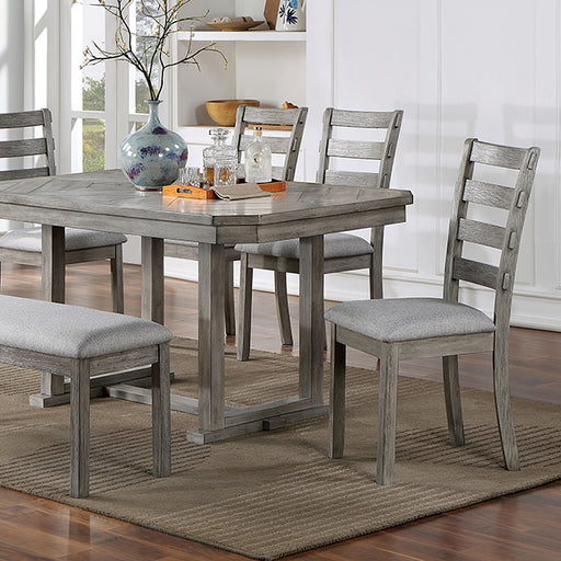 Laquila 6 Pc Dining Table Set w/ Bench - Gray