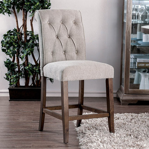 Sania Counter Ht. Chair (Set of 2) - Rustic Oak/Beige