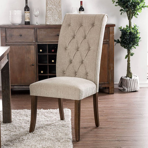 Sania Side Chair (Set of 2) - Antique Oak/Beige