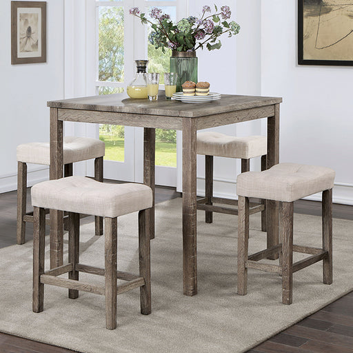 Torrean 5 Pc. Counter Ht. Set - Gray/Beige