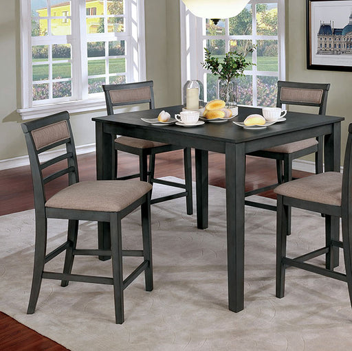 Fafnir 5 Pc. Counter Ht. Table Set - Weathered Gray/Beige
