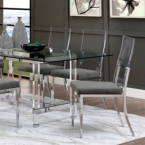 Casper 7 Pc Dining Table Set - Chrome