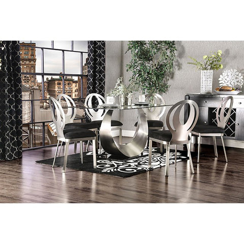Orla Dining Table - Silver/Black