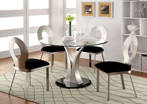 Silla auxiliar Valo (juego de 2) - plateado/negro