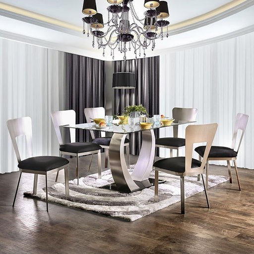 Nova Dining Table - Silver/Black