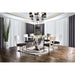 Nova 7 Pc Dining Table Set - Silver/Black