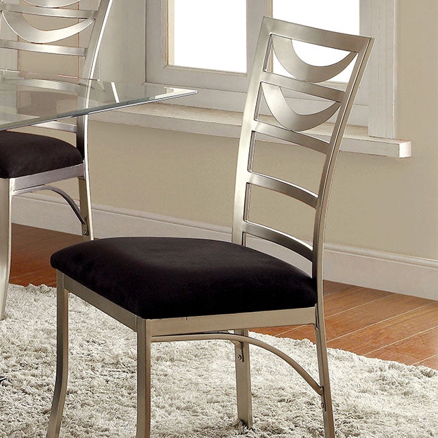 Roxo Side Chair (Set of 2) - Silver/Black