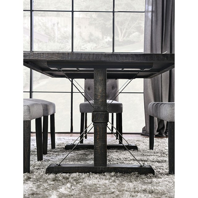 Alfred 6 Pc Dining Table Set w/ Bench - Antique Black