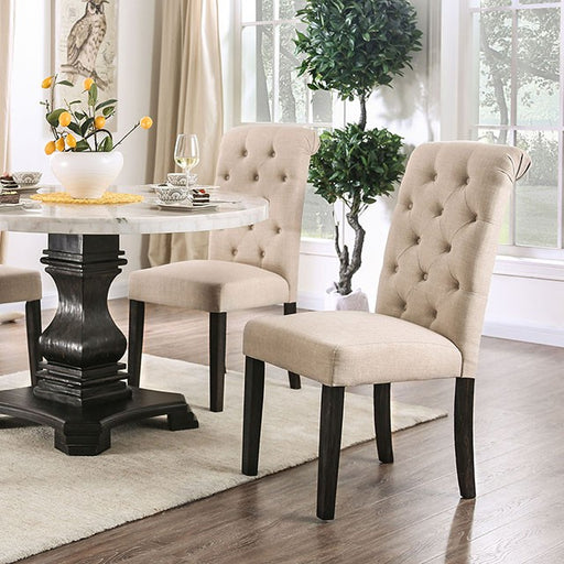 Elfredo Round Table - White/Antique Black