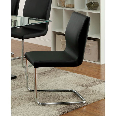 Lodia Side Chair (Set of 2) - Black/Chrome