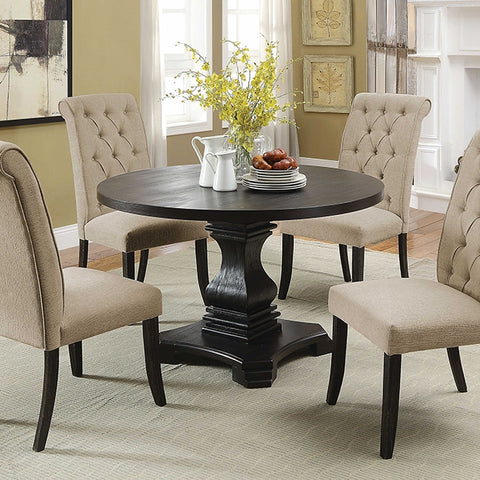 Nerissa 5 Pc Dining Table Set - Antique Black/Beige