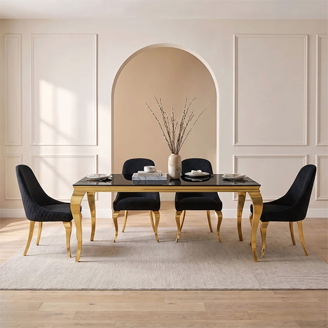 Neuveville Dining Table - Black/Gold