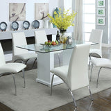 Eva Dining Table - White/Clear
