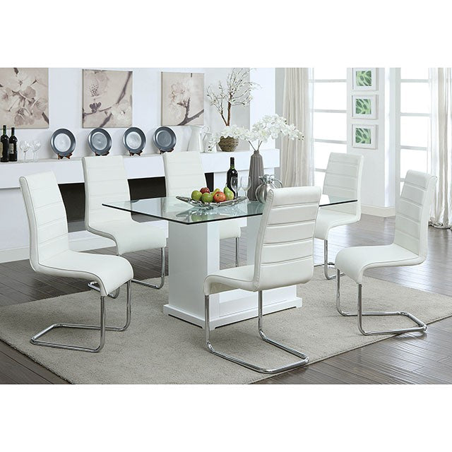 Eva Dining Table - White/Clear