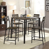 Westport 5 Pc. Counter Ht. Table Set - Antique Brown/Black