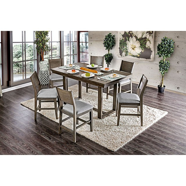 Anton 7 Pc Counter Ht Table Set - Gray