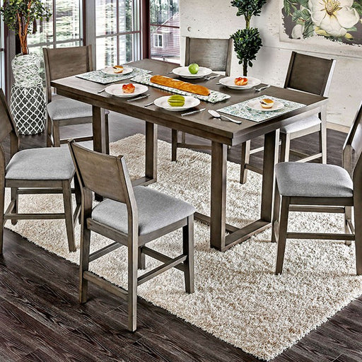 Anton 7 Pc Counter Ht Table Set - Gray