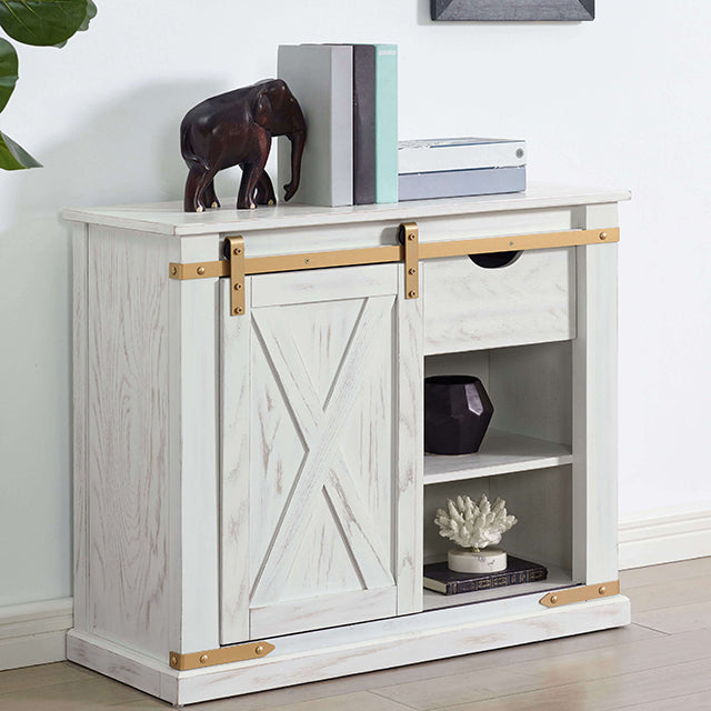 Bacerra Sofa Table - Antique White/Gold