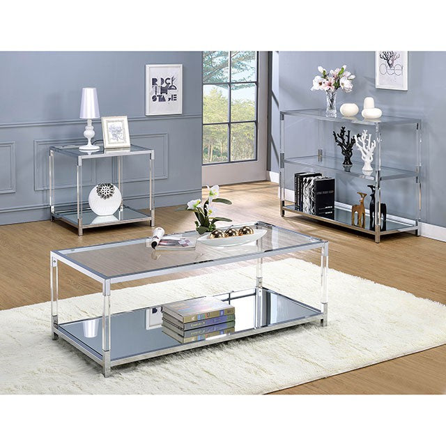 Ludvig Sofa Table - Chrome/Clear