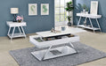 Titus Sofa Table - White/Chrome