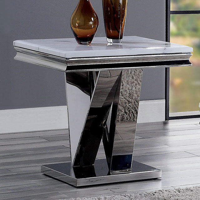 Villarsglane End Table - Chrome